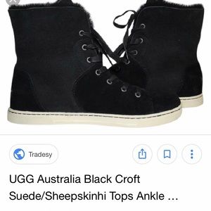 UGG Australia Black Croft suede hi tops, boots